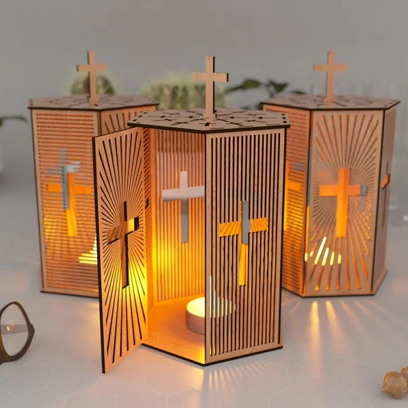 Felinar pentru Paște din lemn