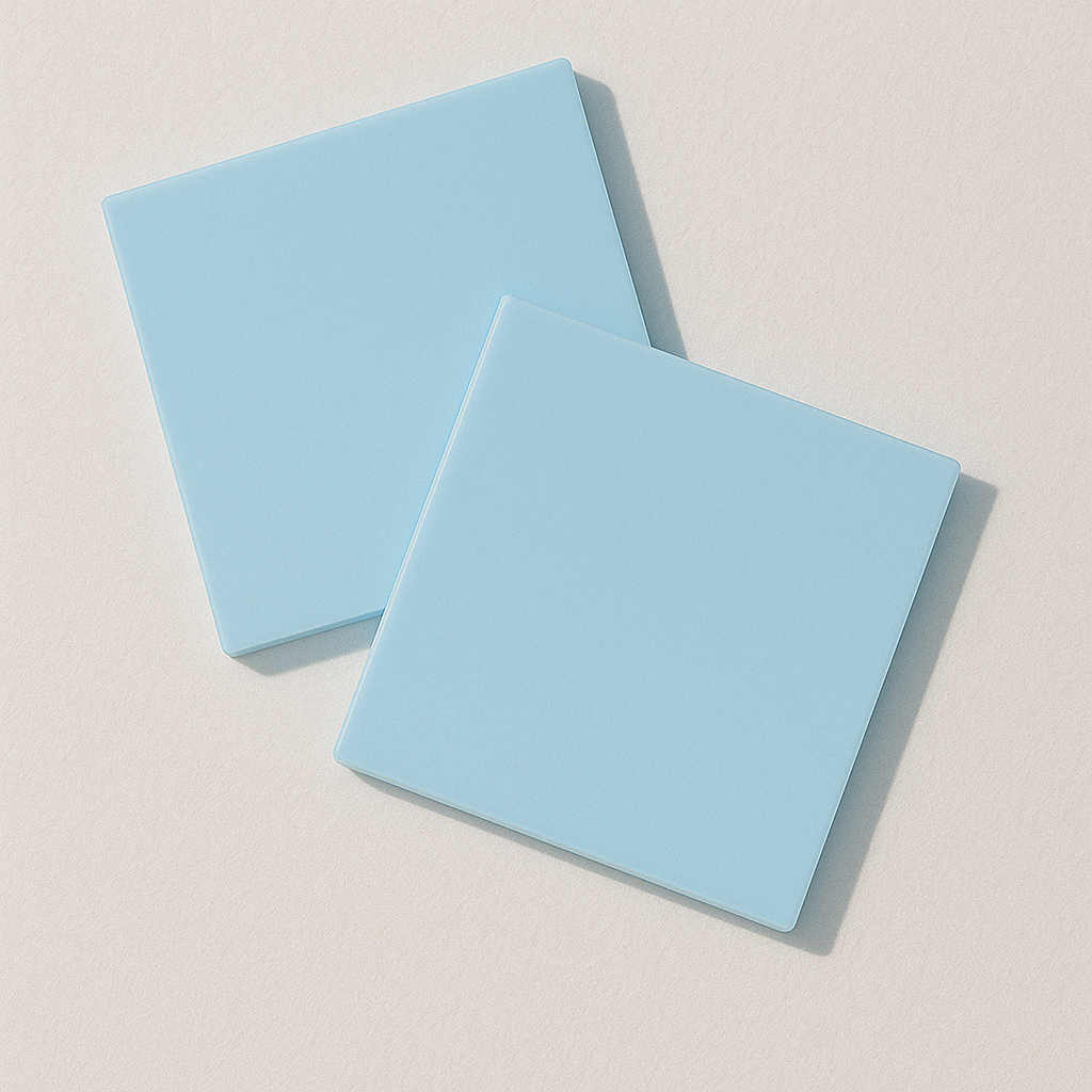 Blank pătrat plexiglas albastru pastel