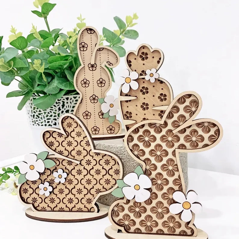 Decorațiune pentru Paște din placal de lemn natur