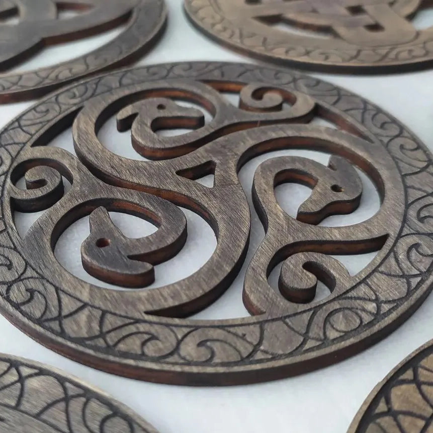 Set 7 coastere rotunde, model celtic, viking