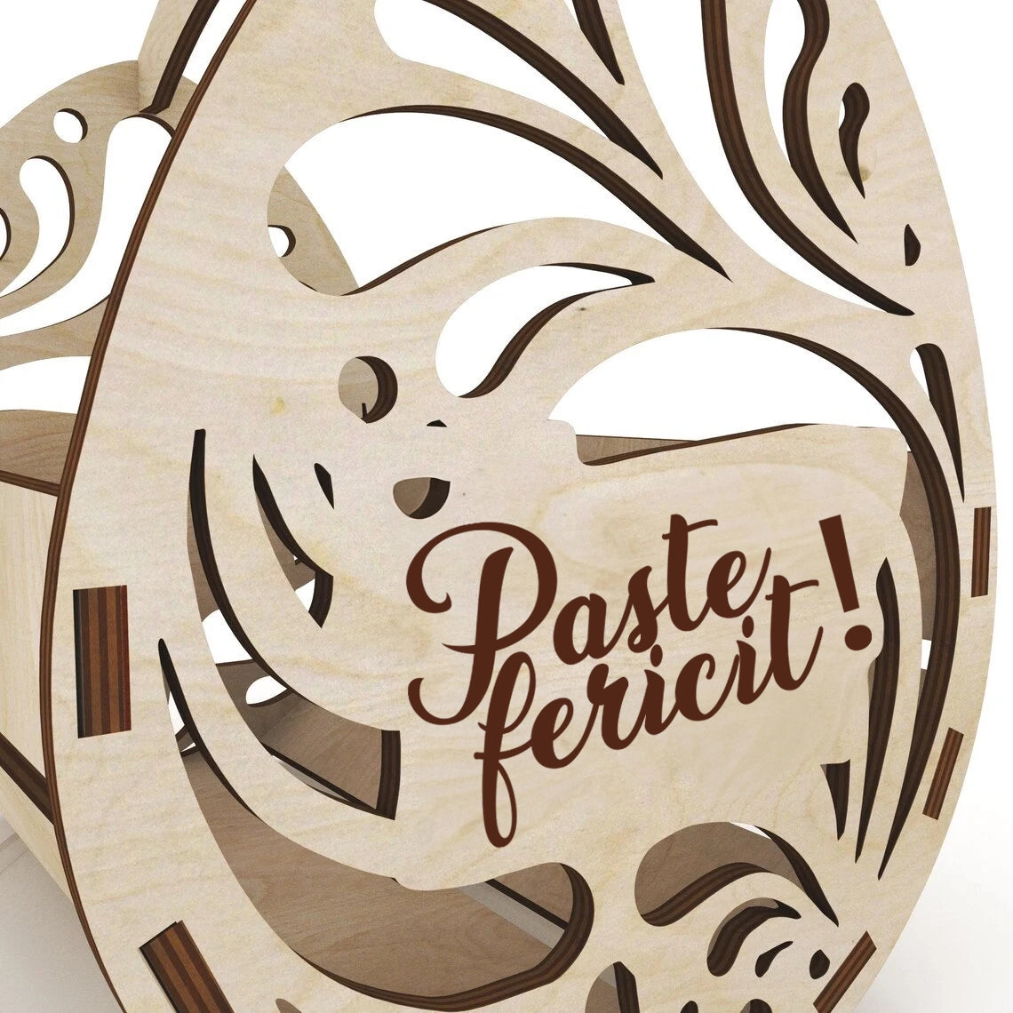 Coș pentru Paște sub formă de ou, cu mâner