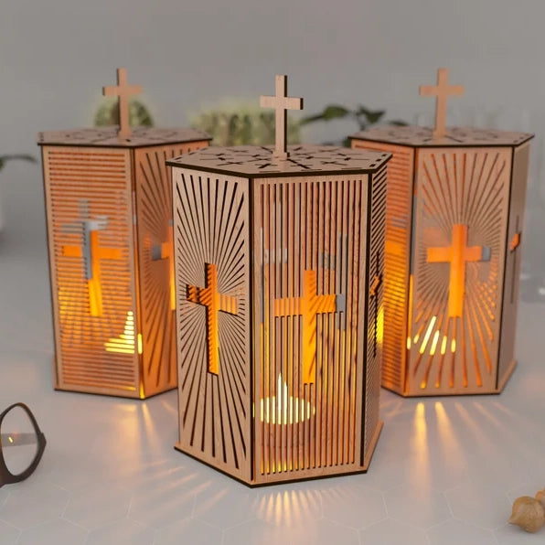 Felinar pentru Paște din lemn