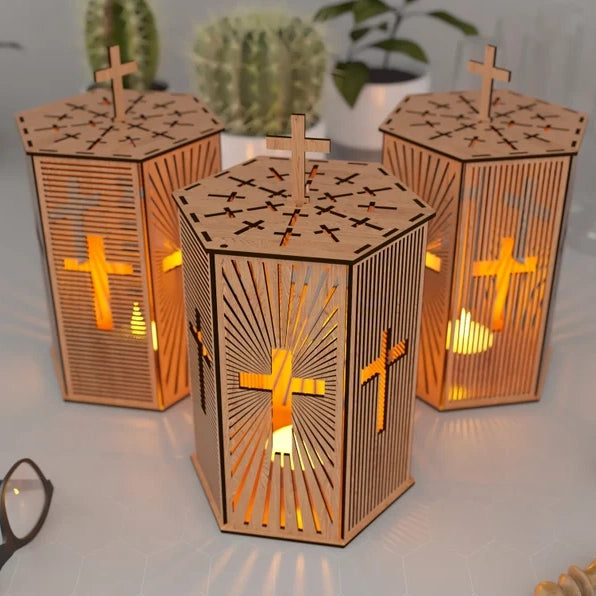 Felinar pentru Paște din lemn