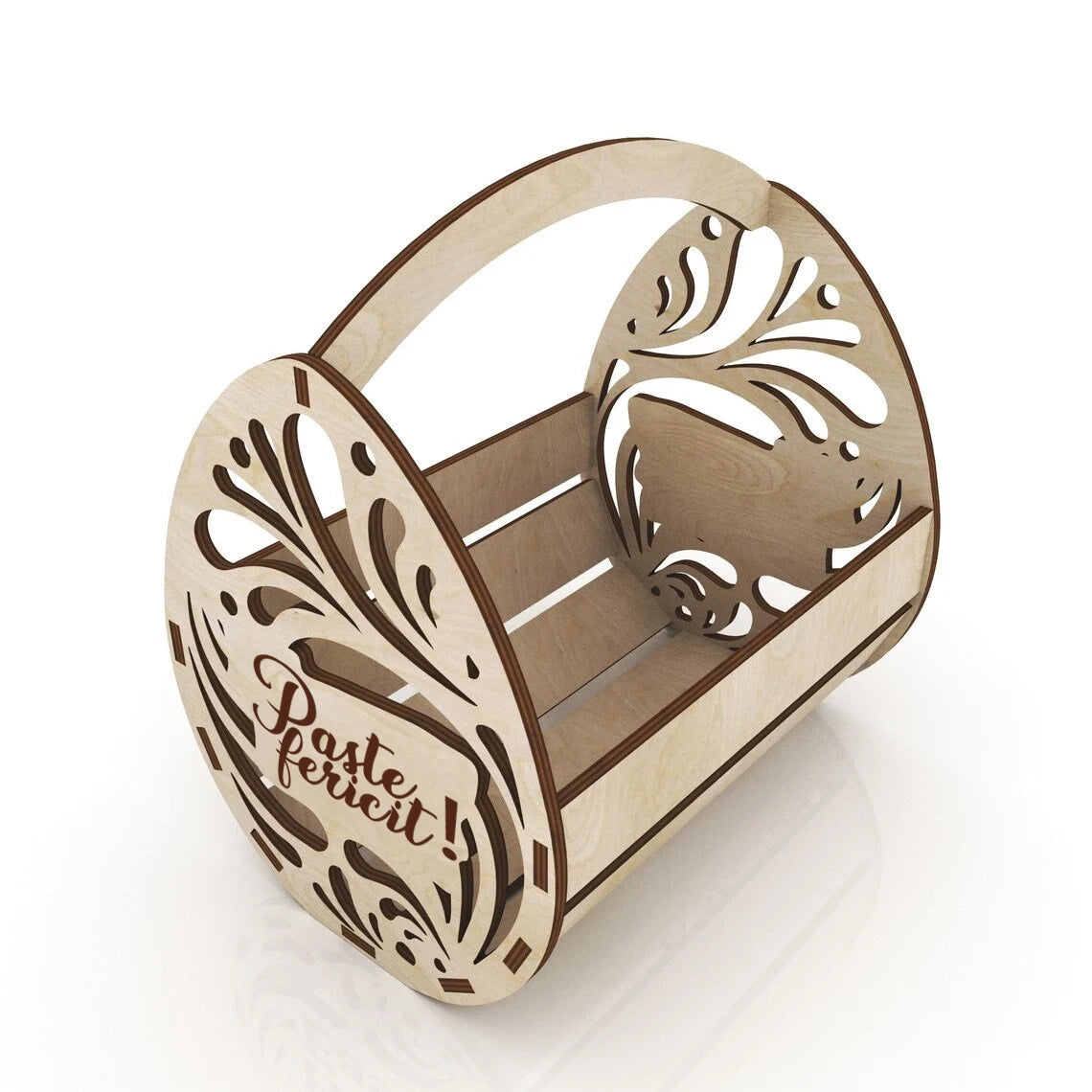 Coș pentru Paște sub formă de ou, cu mâner