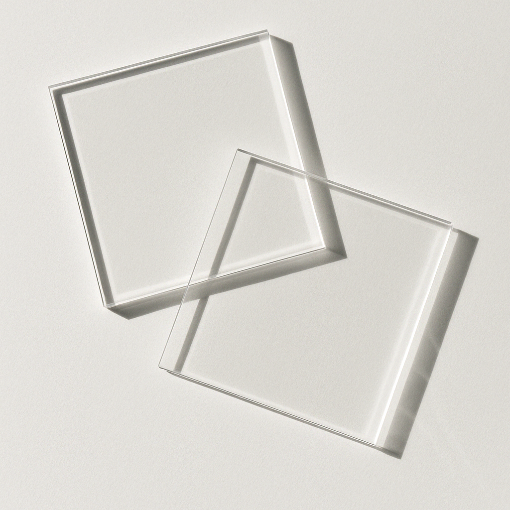 Blank sub formă de pătrat din plexiglas transparent