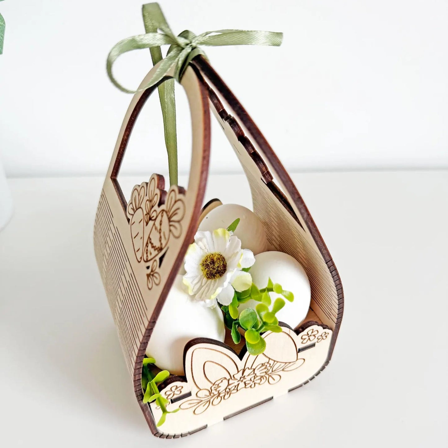 Suport decorativ 4 ouă pentru Paște, placaj lemn