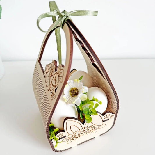 Suport decorativ 4 ouă pentru Paște, placaj lemn