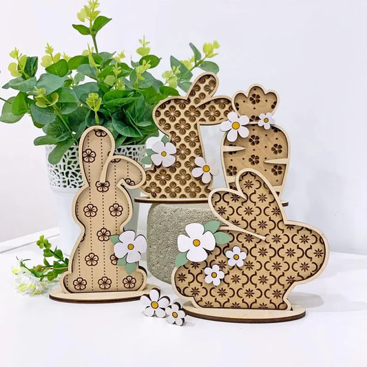 Decorațiune pentru Paște din placal de lemn natur