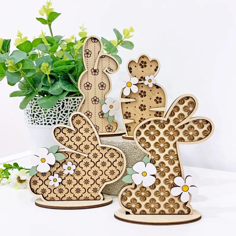 Decorațiune pentru Paște din placal de lemn natur