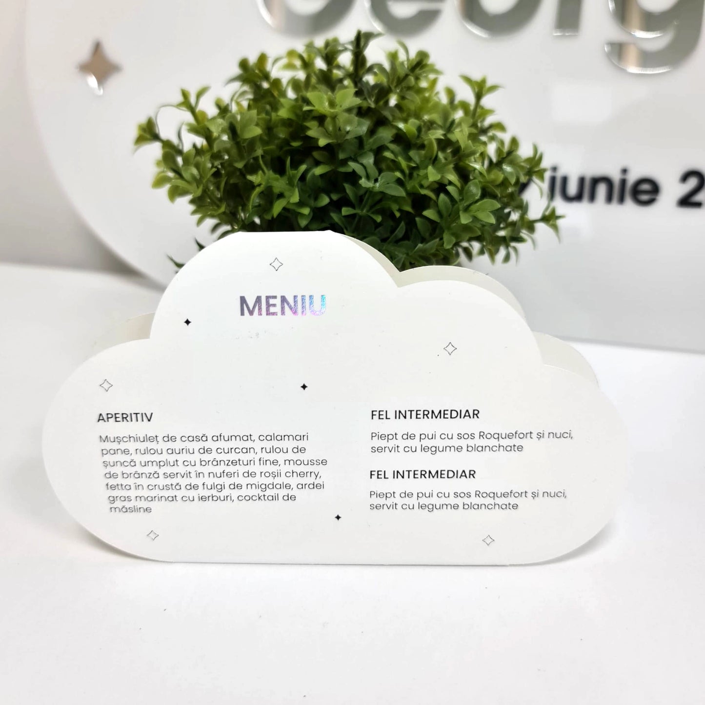 Meniu cu 2 fețe sub formă de nor de tip călăreț