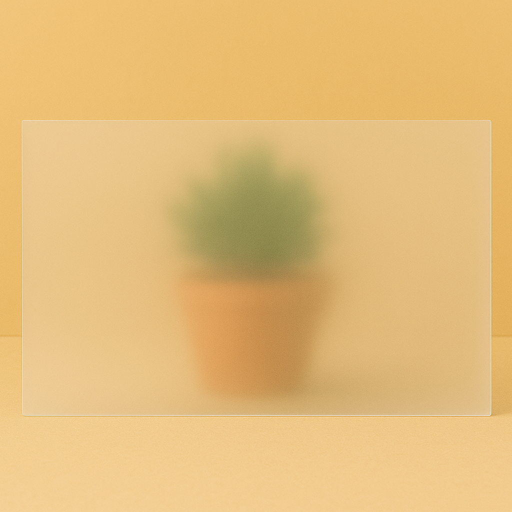 Panou din plexiglas cu transparență frost, cu dimensiunile de 70x50 cm